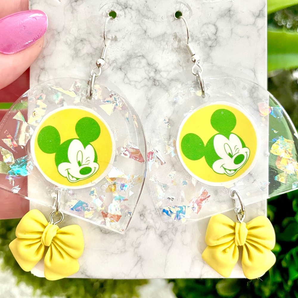 Acrylic Mickey Mouse Earrings